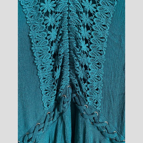 Free People "In the Shadows" Tunic in Emerald, small NWOT - Picture 4 of 7